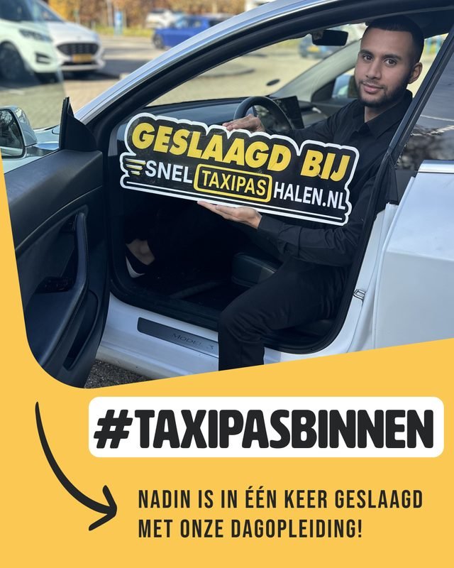 Nadin geslaagd in één keer met de dagopleiding van Sneltaxipashalen.nl